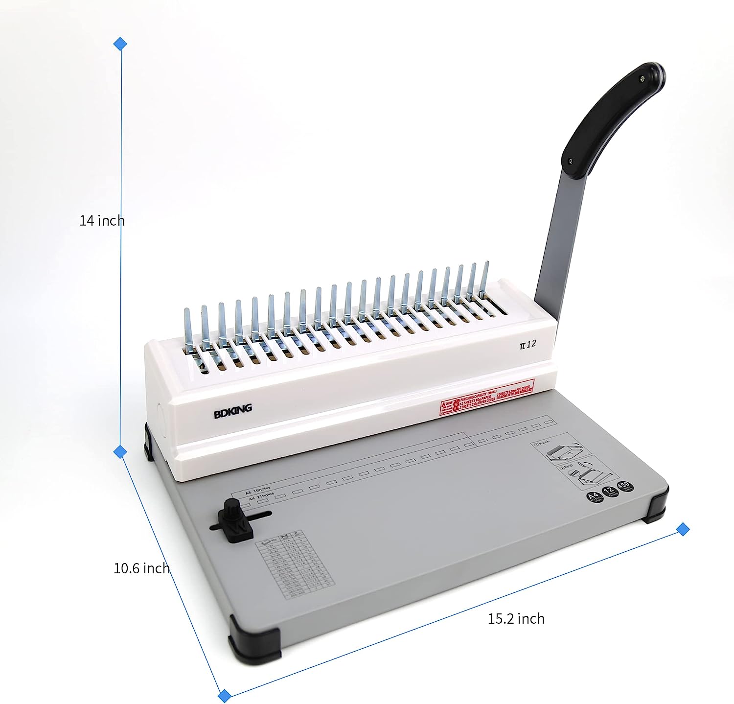 Binding Machine, BDKING Comb Binding Machine, 21 Holes, 450 Pages, with 100 PCS 3/8 '' Comb Binding spines, Suitable for Letter Size, A4, B5,A5 or Smaller Office documents - Image 6